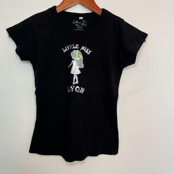 Little Miss Lyon Vinrage Black T-Shirt kids 12 years - Picture 2 of 4